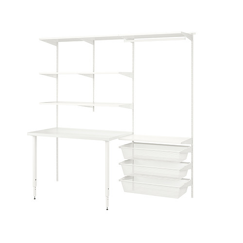 BOAXEL / LAGKAPTEN shelving unit with table top white - IKEA