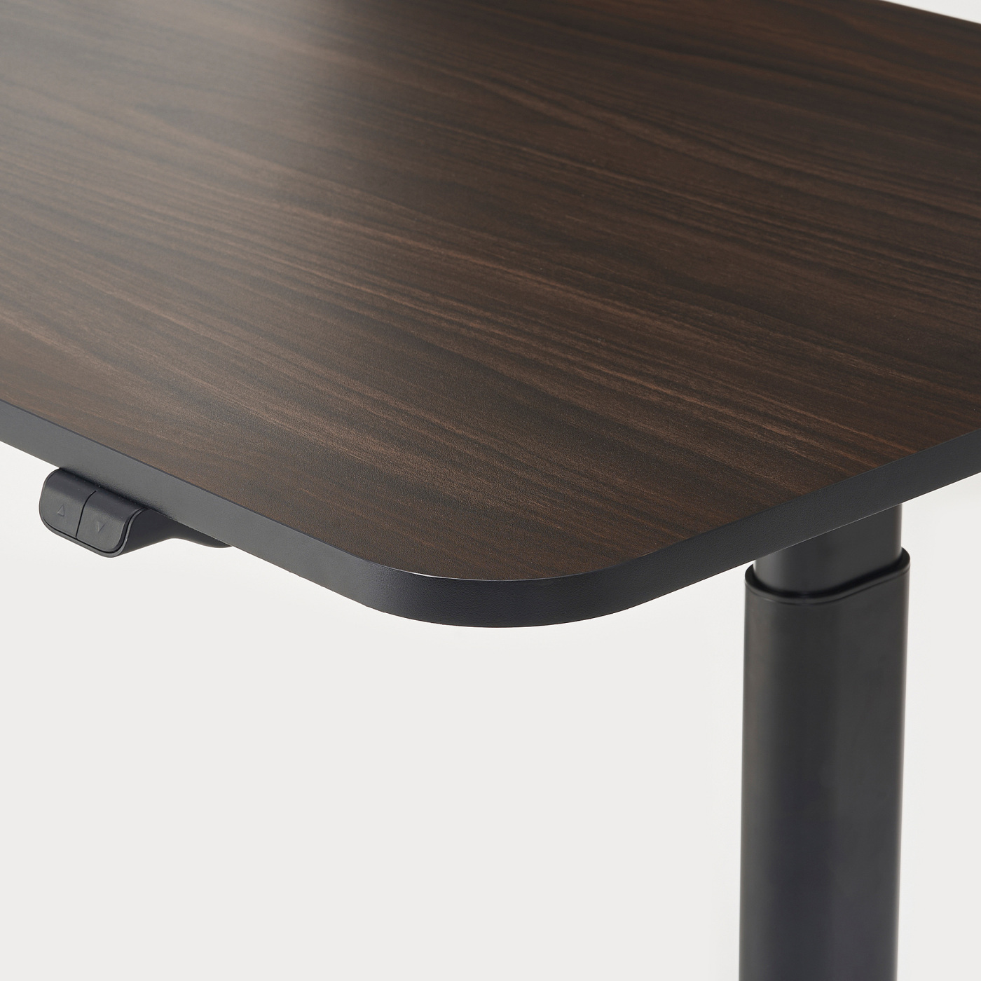 BOLLSIDAN desk sit/stand electric walnut effect/black - IKEA
