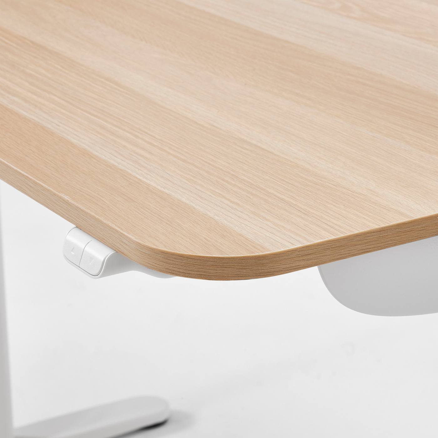 BOLLSIDAN desk sit/stand electric white stained oak effect/white