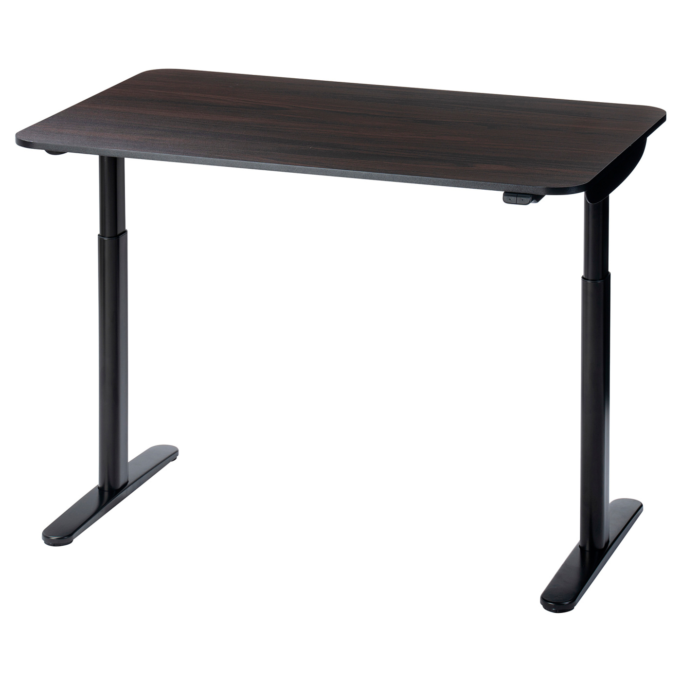 BOLLSIDAN desk sit/stand walnut effect/black - IKEA