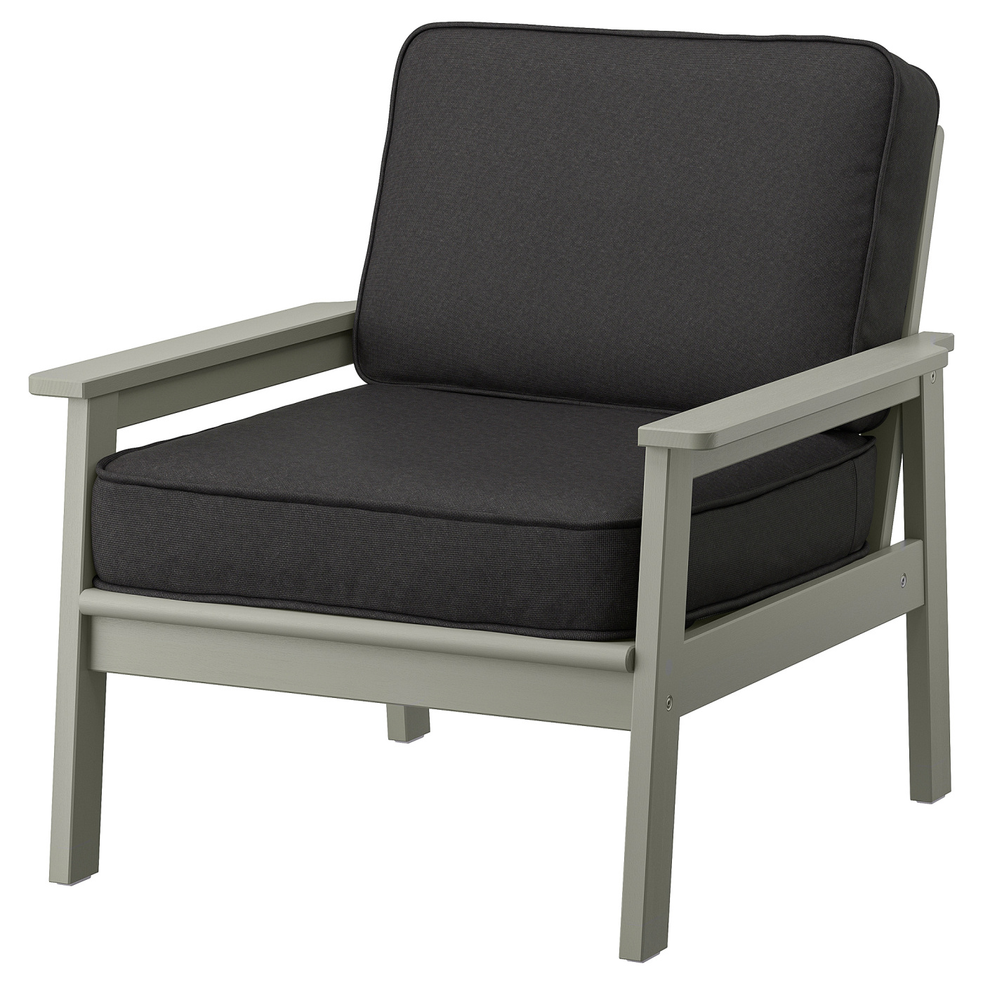 BONDHOLMEN armchair, outdoor grey stained/Järpön/Duvholmen