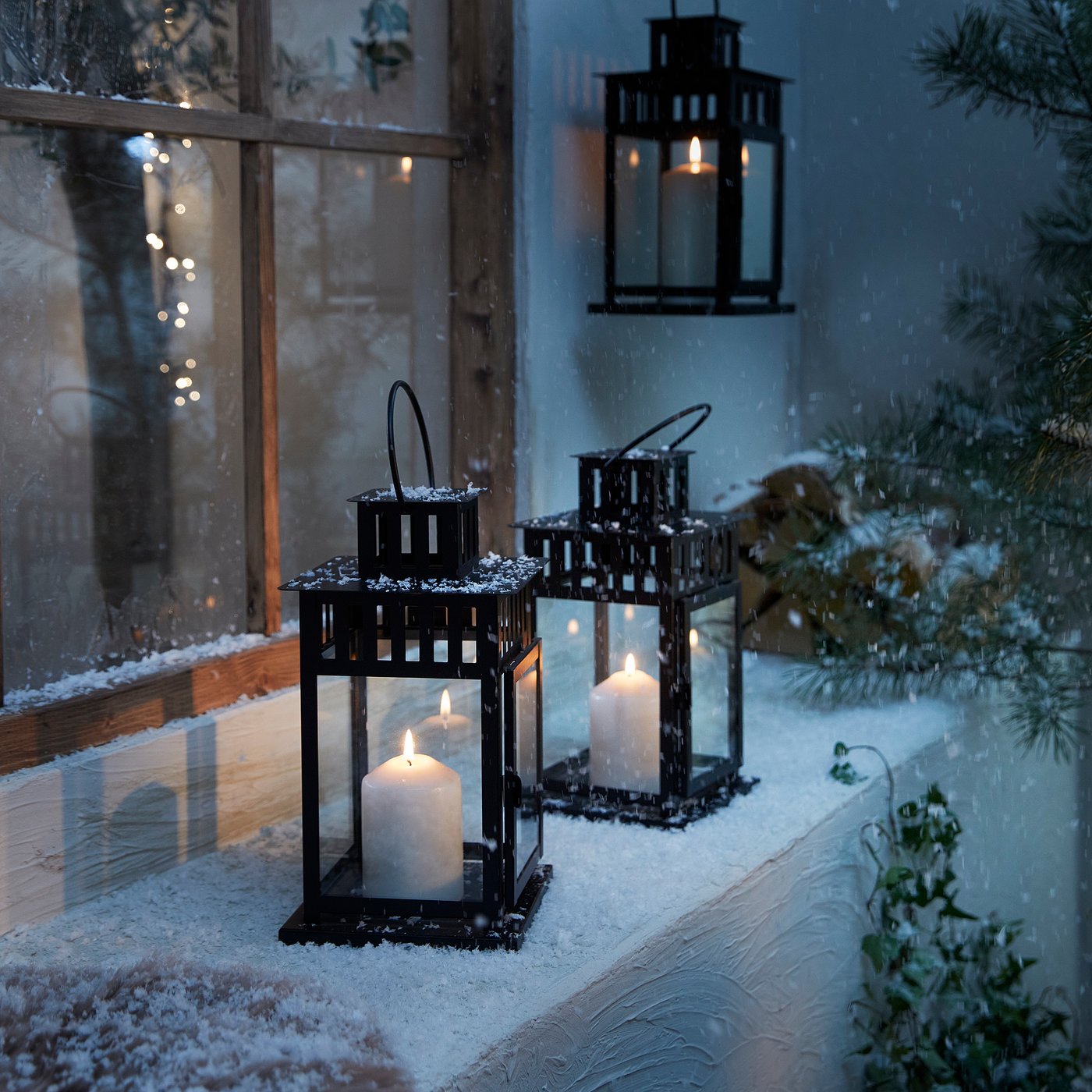 BORRBY lantern for block candle in/outdoor black - IKEA