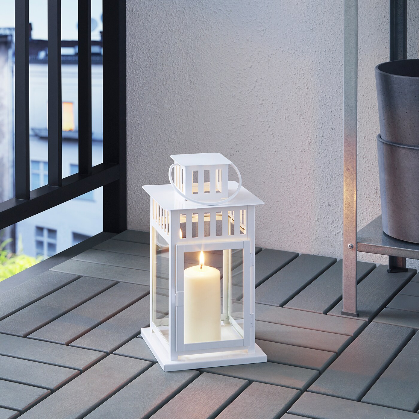 BORRBY lantern for block candle in/outdoor white - IKEA
