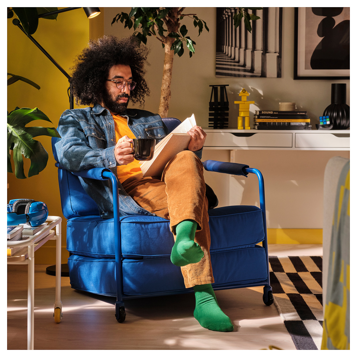 BRÄNNBOLL gaming lounge chair Knisa bright blue - IKEA