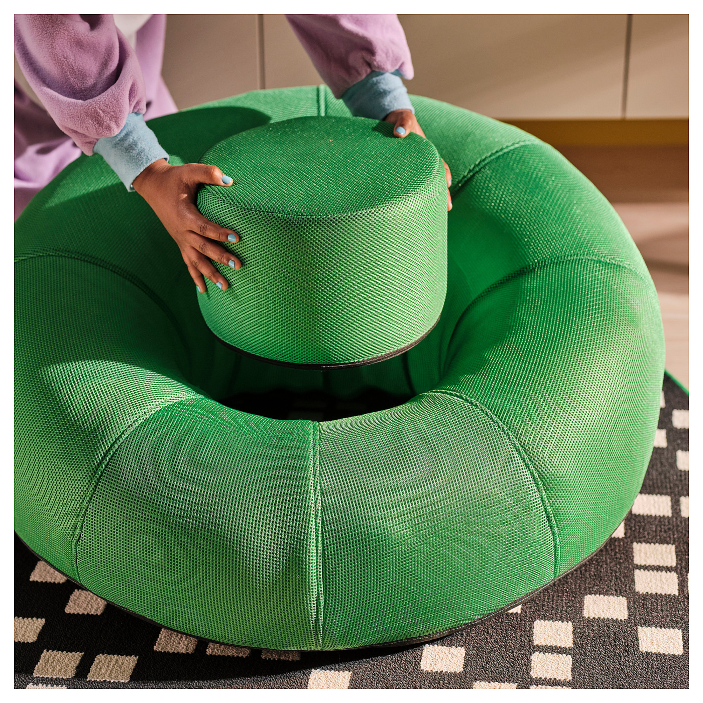BRÄNNBOLL inflatable gaming lounge chair bright green - IKEA