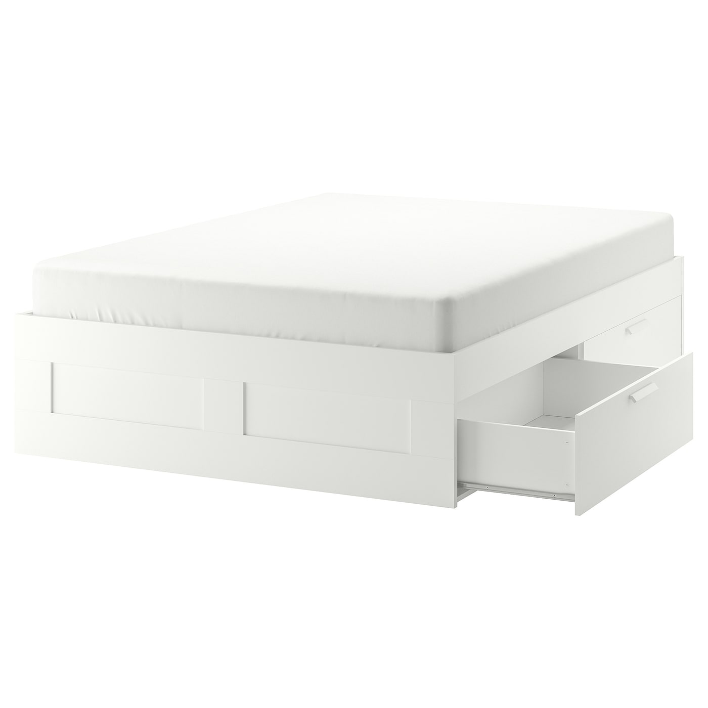BRIMNES bed frame with storage white/Lönset - IKEA