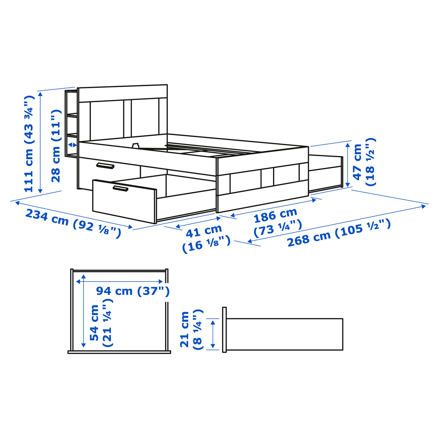 BRIMNES bedroom furniture, set of 2 white - IKEA