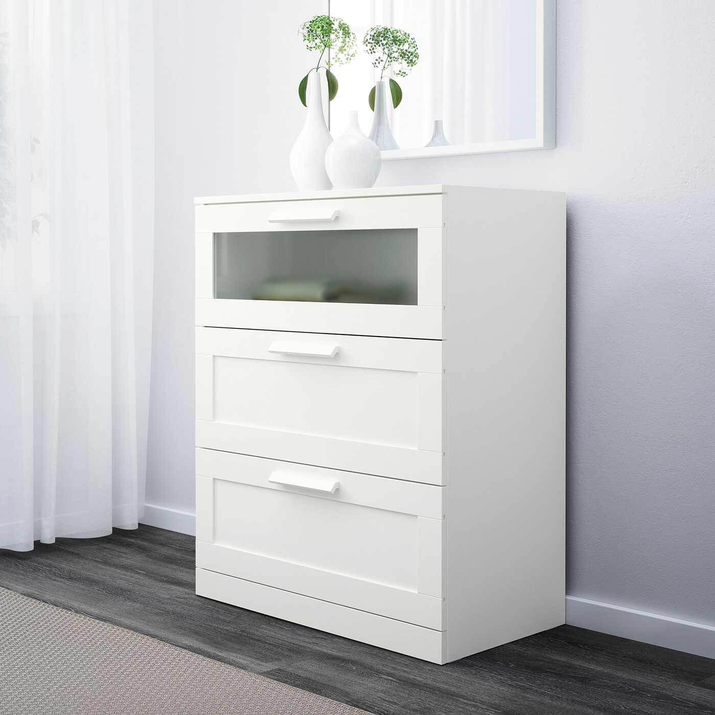 BRIMNES bedroom furniture, set of 3 white - IKEA