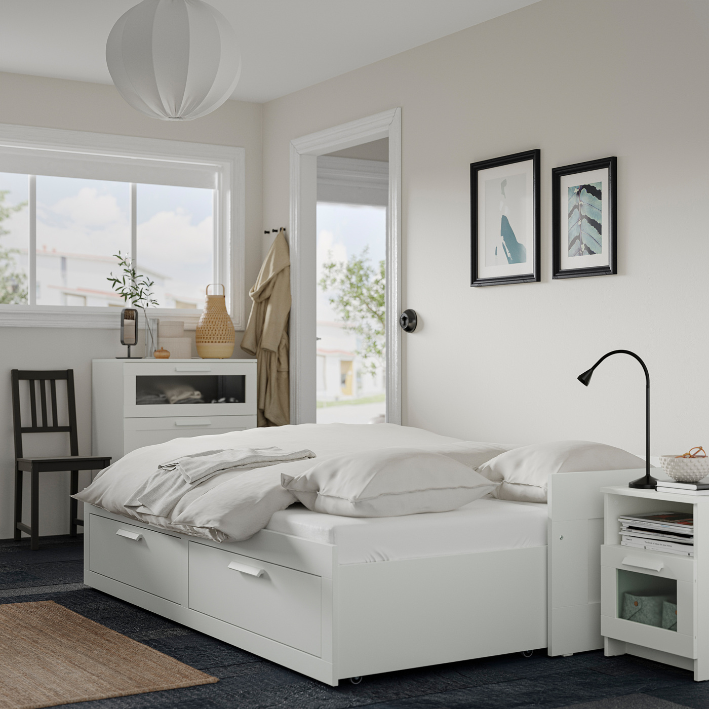 BRIMNES bedroom furniture, set of 3 white - IKEA