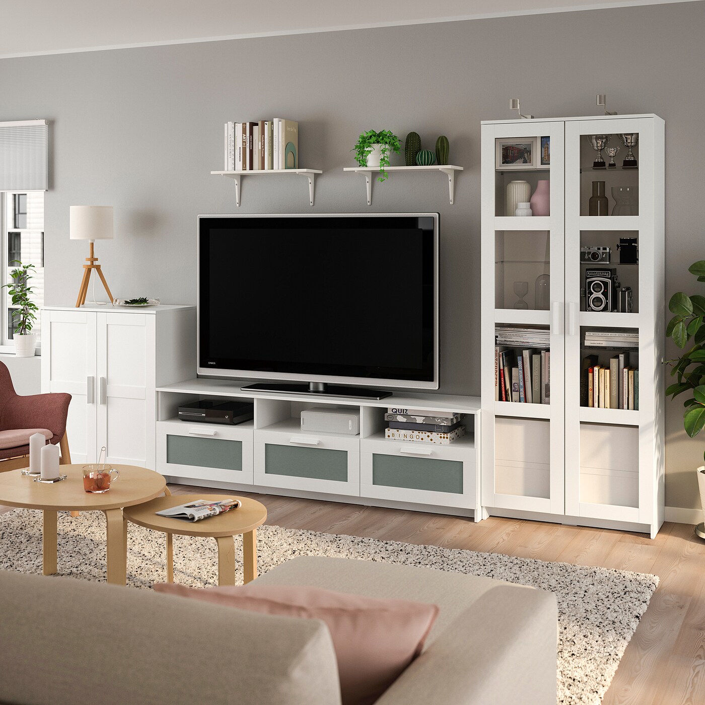BRIMNES / BURHULT TV storage combination white - IKEA