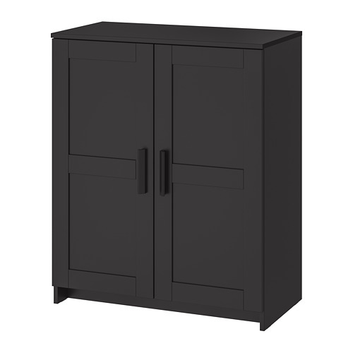 BRIMNES cabinet with doors glass/black - IKEA