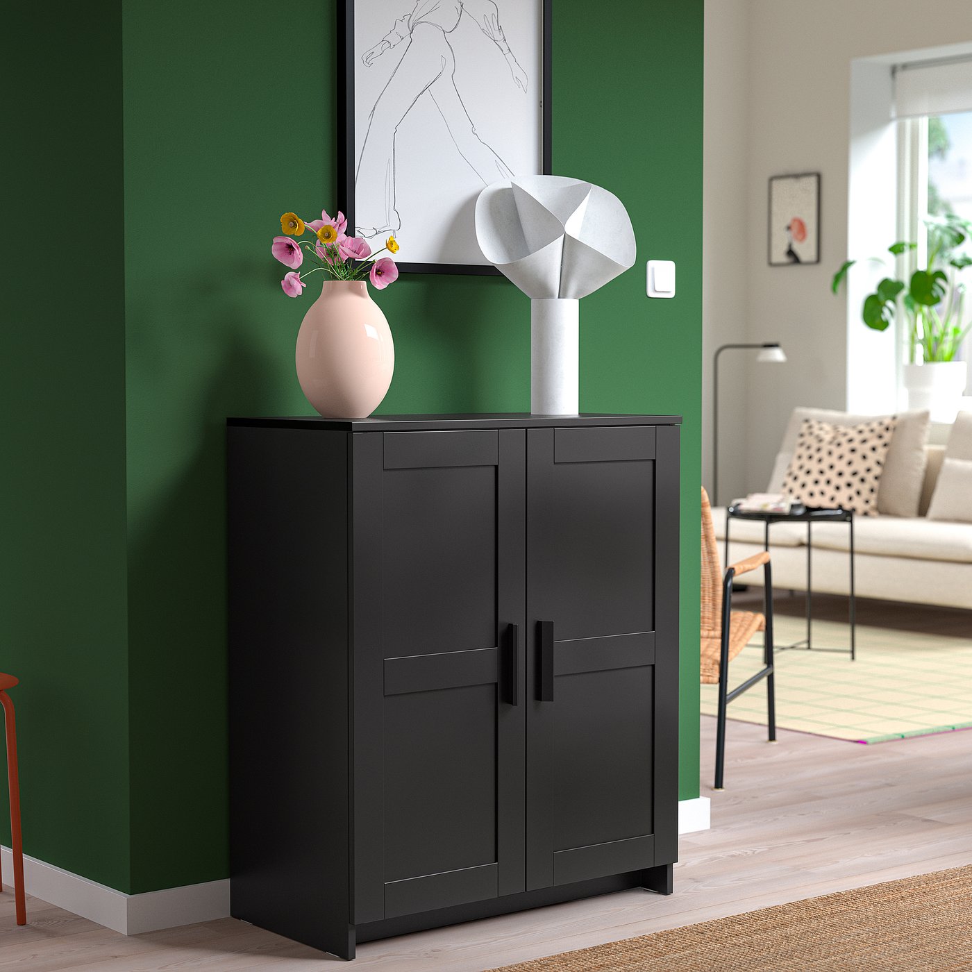 IKEA BRIMNES ブリムネス　キャビネット　黒 BRIMNES cabinet with doors black - IKEA