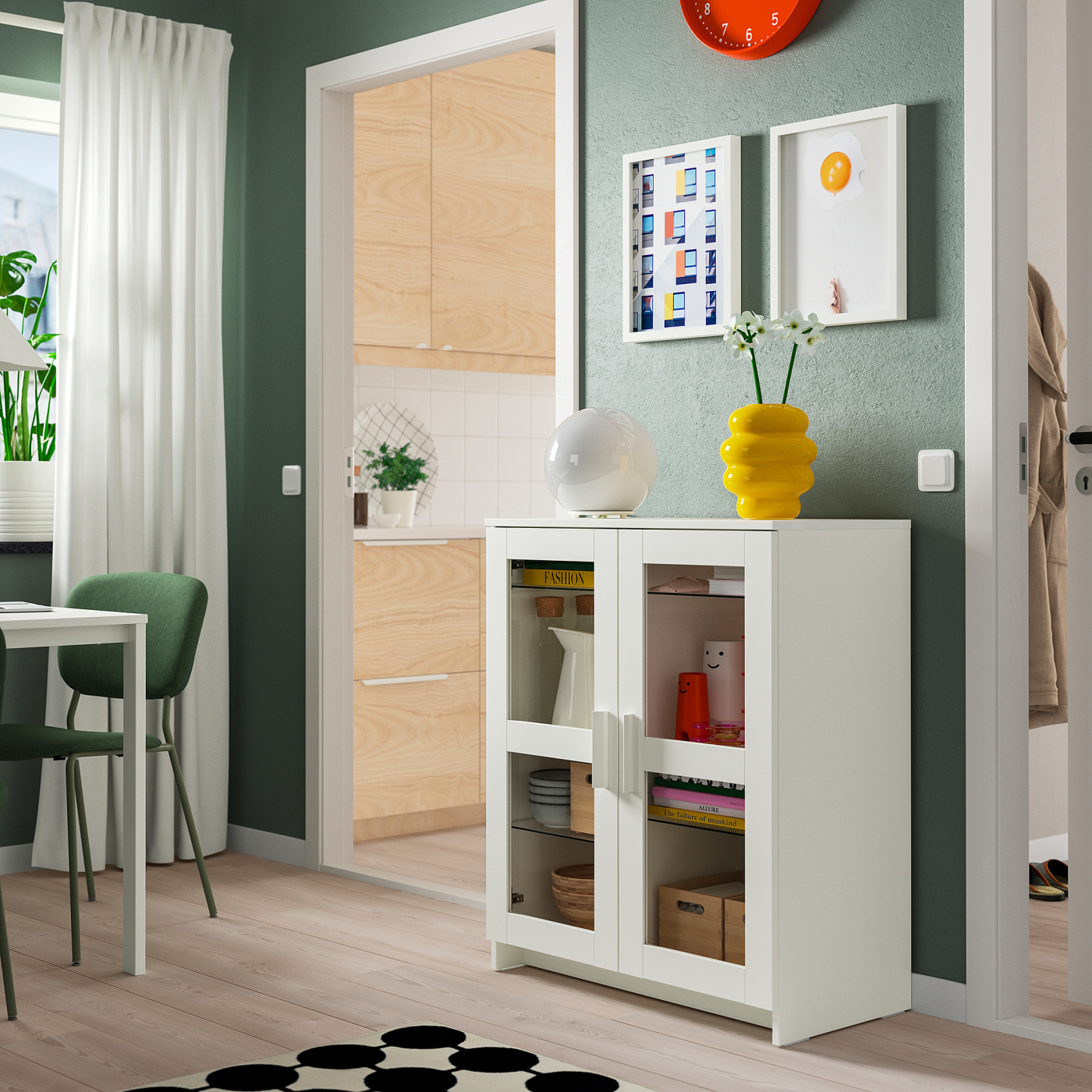 BRIMNES cabinet with doors glass/white - IKEA