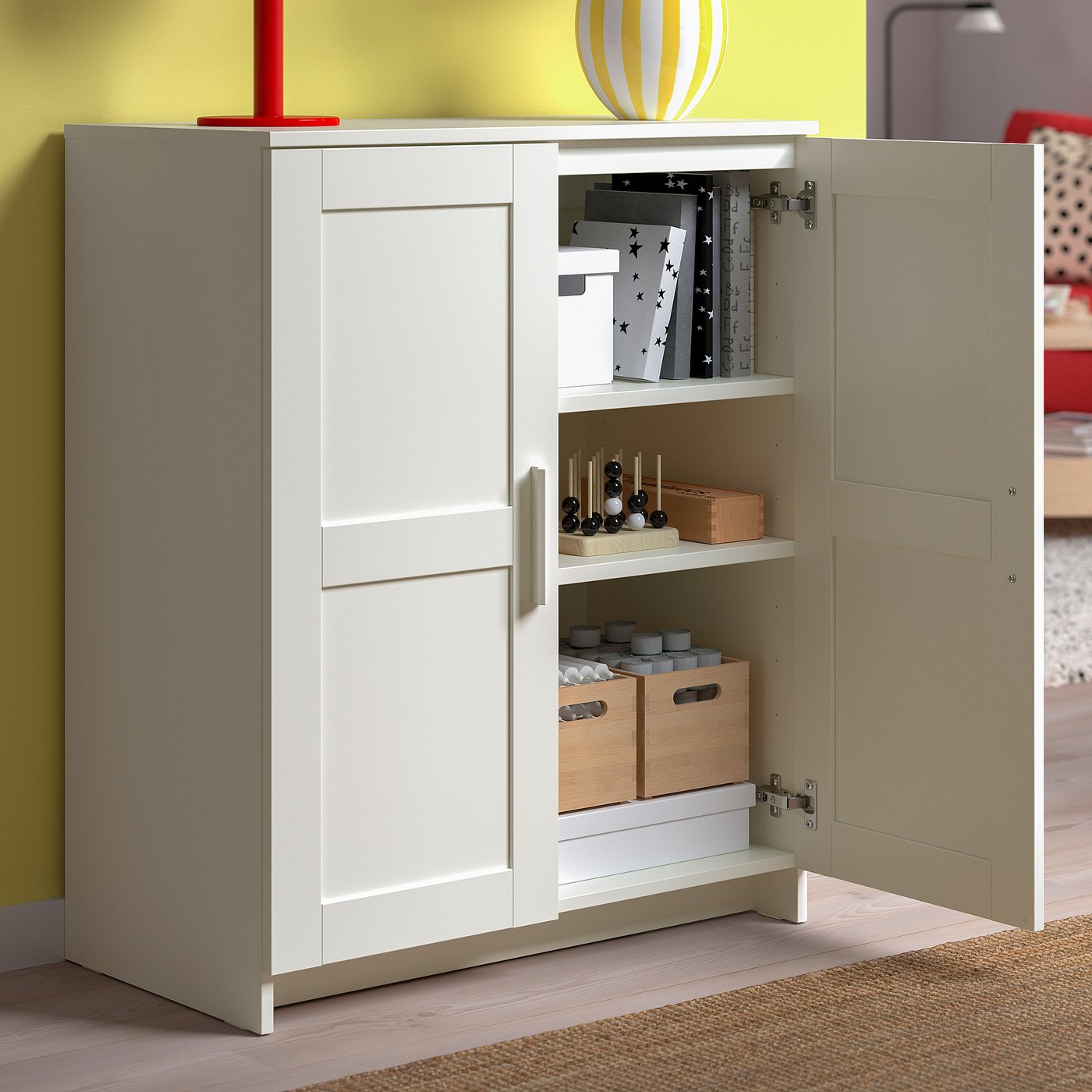 IKEA BRIMNES ブリムネス　チェスト  キャビネット　ホワイト BRIMNES ブリムネス キャビネット 扉付, ホワイト, 78x95 cm - IKEA
