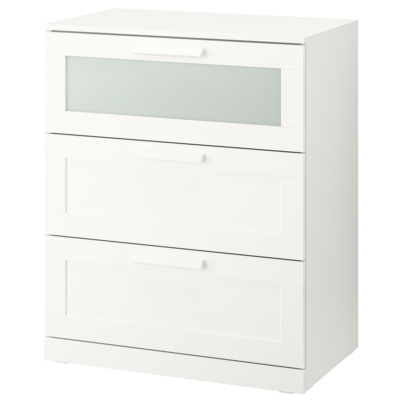 IKEA Brimnes チェスト（3段)※直接引取は1400円 BRIMNES chest of 3 drawers white/frosted glass - IKEA