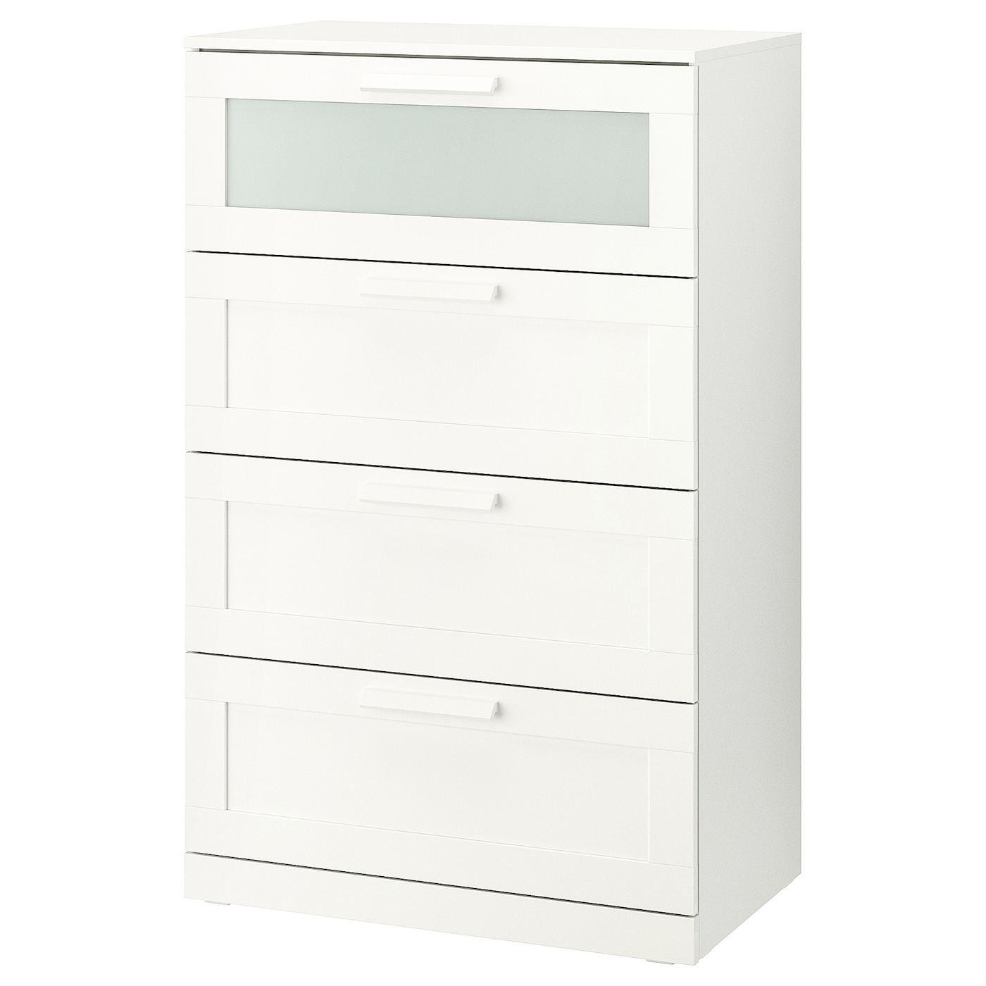 BRIMNES chest of 4 drawers white frosted glass IKEA