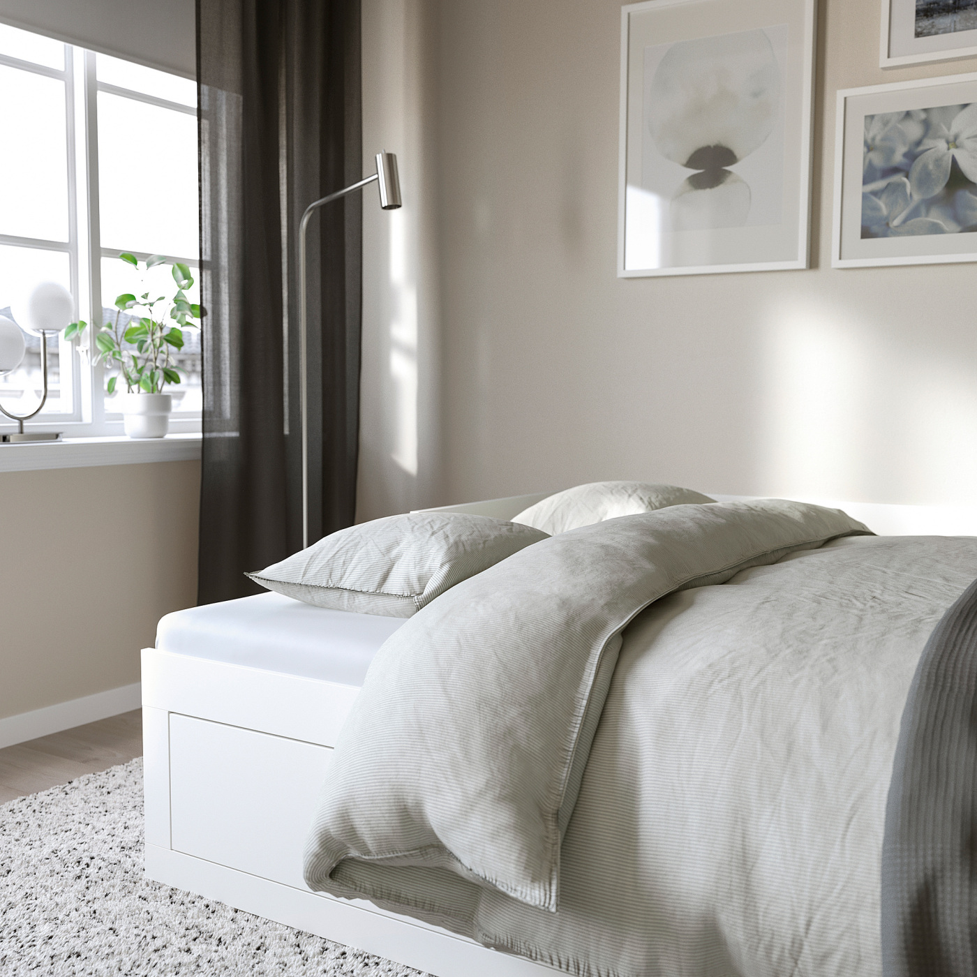 BRIMNES day-bed frame with 2 drawers white - IKEA