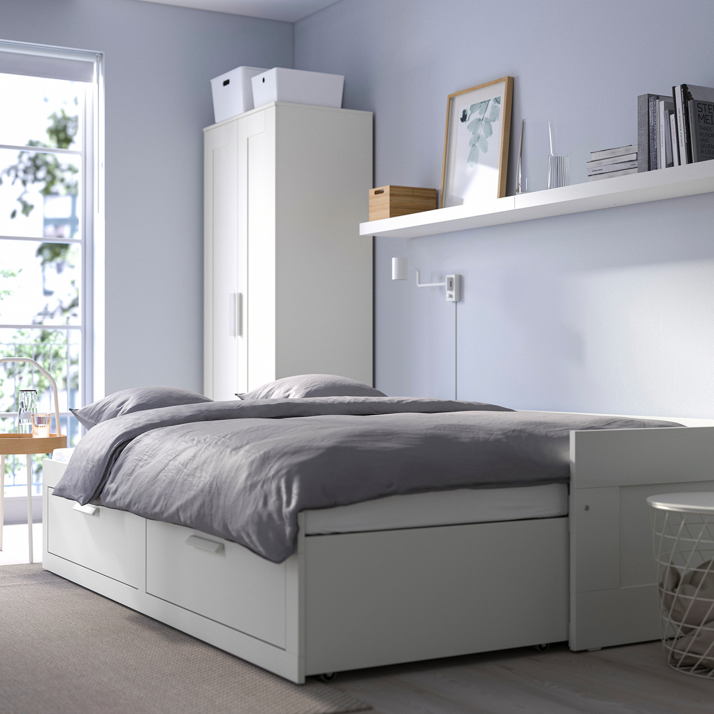 IKEA BRIMNES デイベッドフレーム ホワイト 80x200 cm BRIMNES day-bed frame with 2 drawers white - IKEA