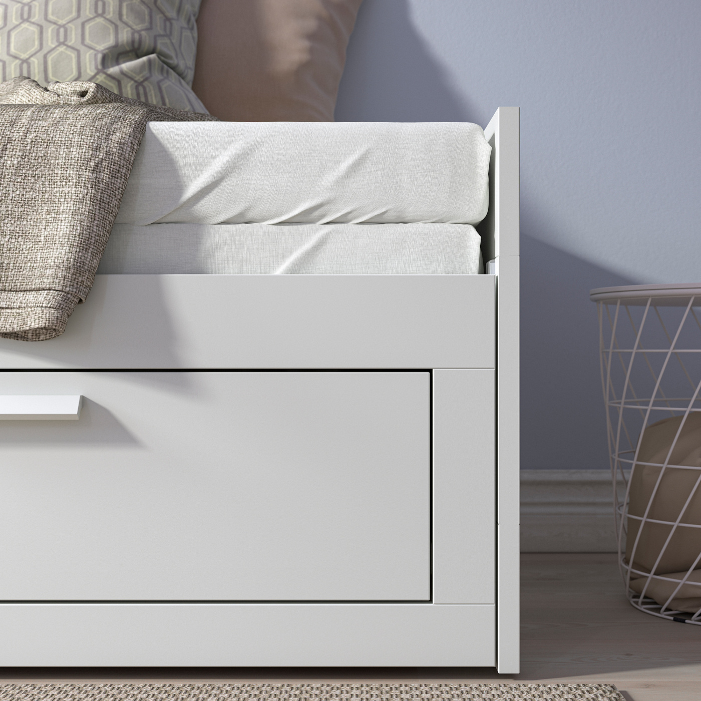 BRIMNES day-bed frame with 2 drawers white - IKEA