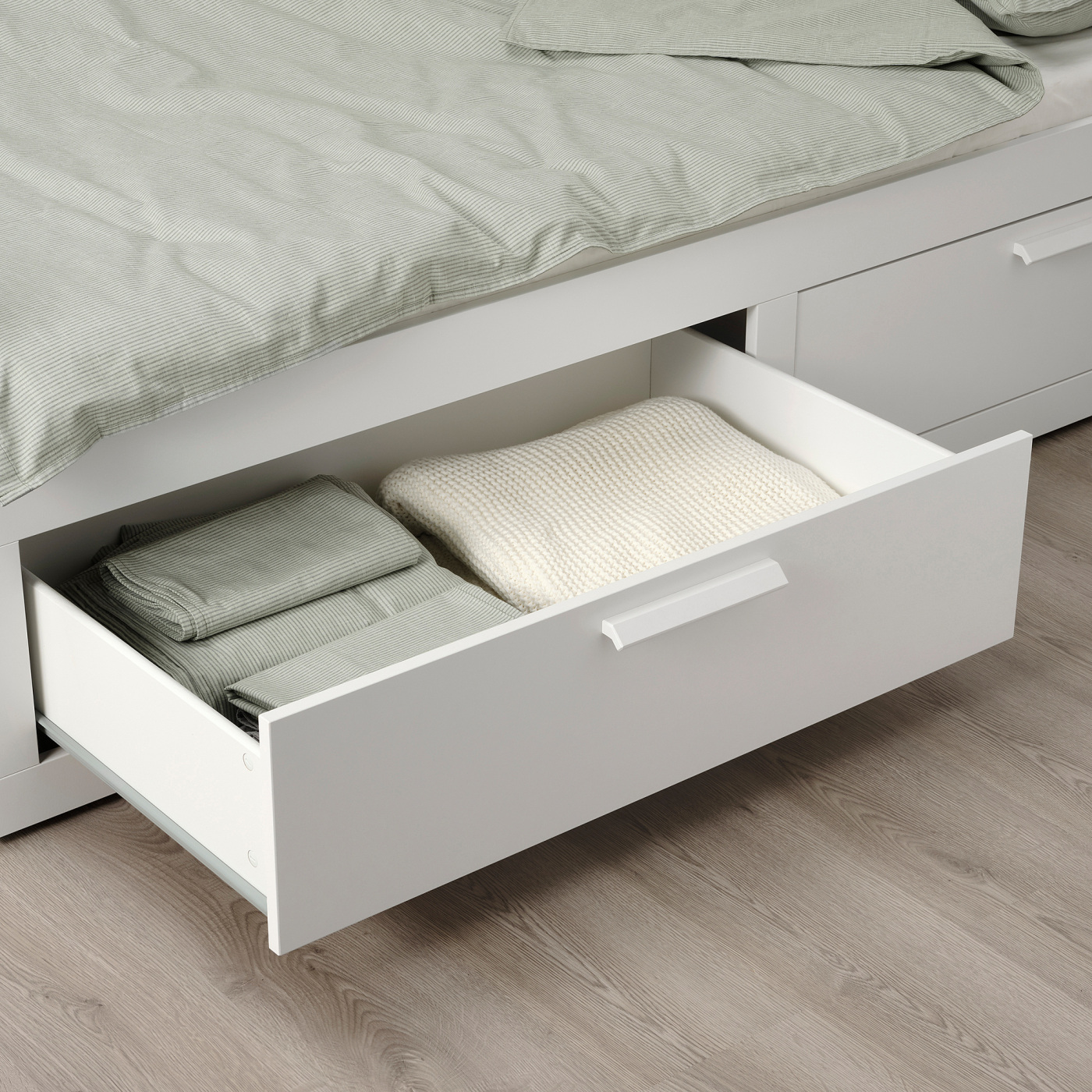 BRIMNES day-bed w 2 drawers/2 mattresses white/Åfjäll firm - IKEA