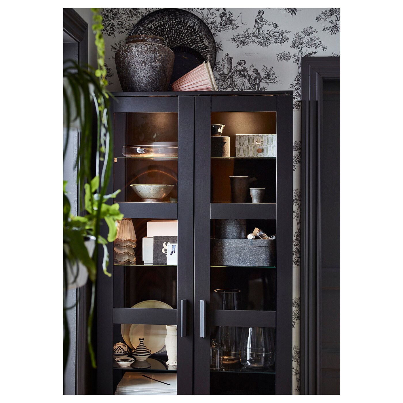 BRIMNES glass-door cabinet black - IKEA