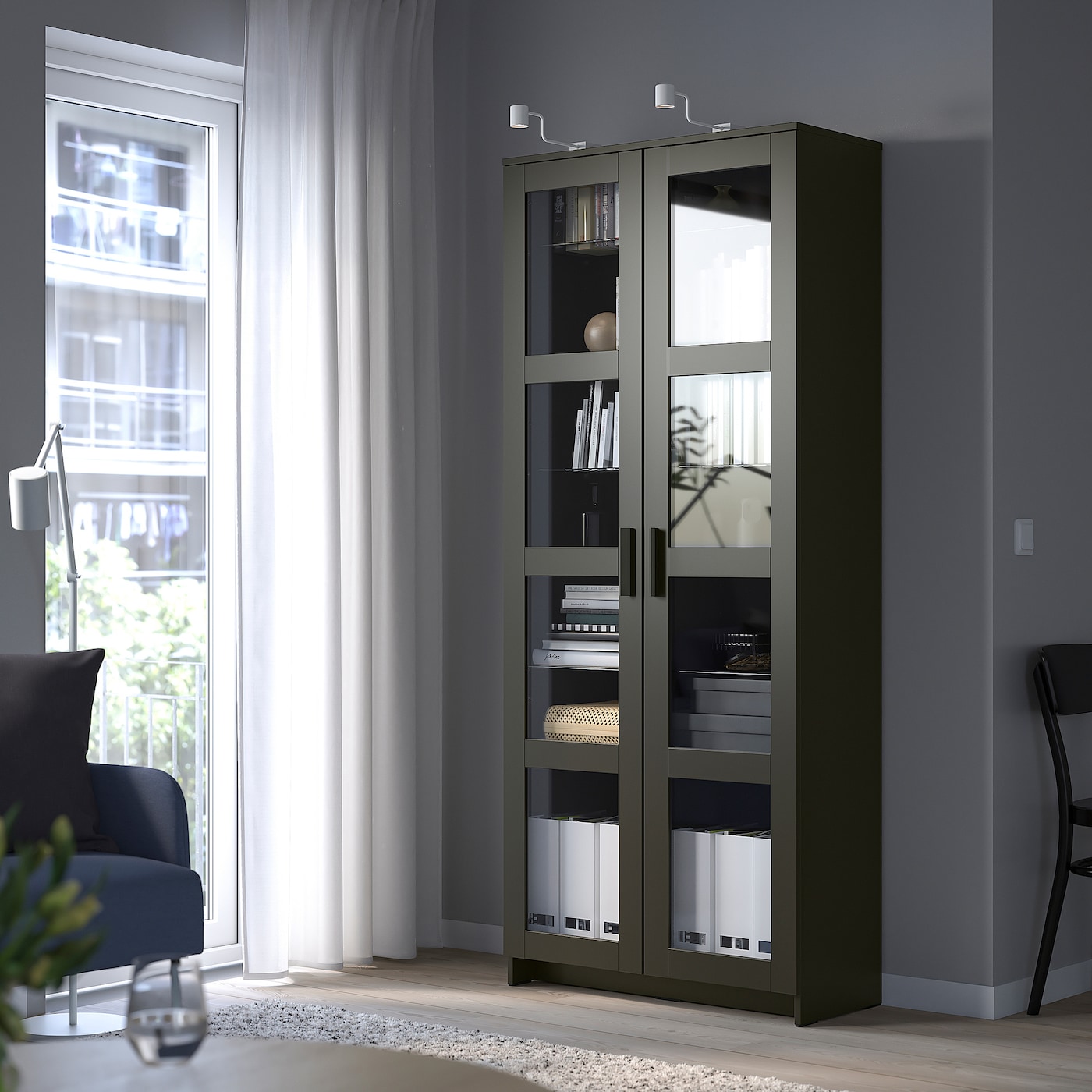 BRIMNES glass-door cabinet black - IKEA