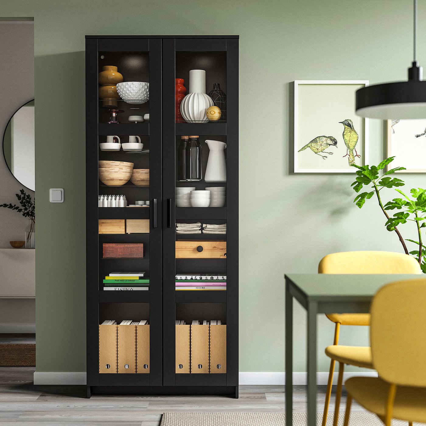 BRIMNES glass-door cabinet black - IKEA