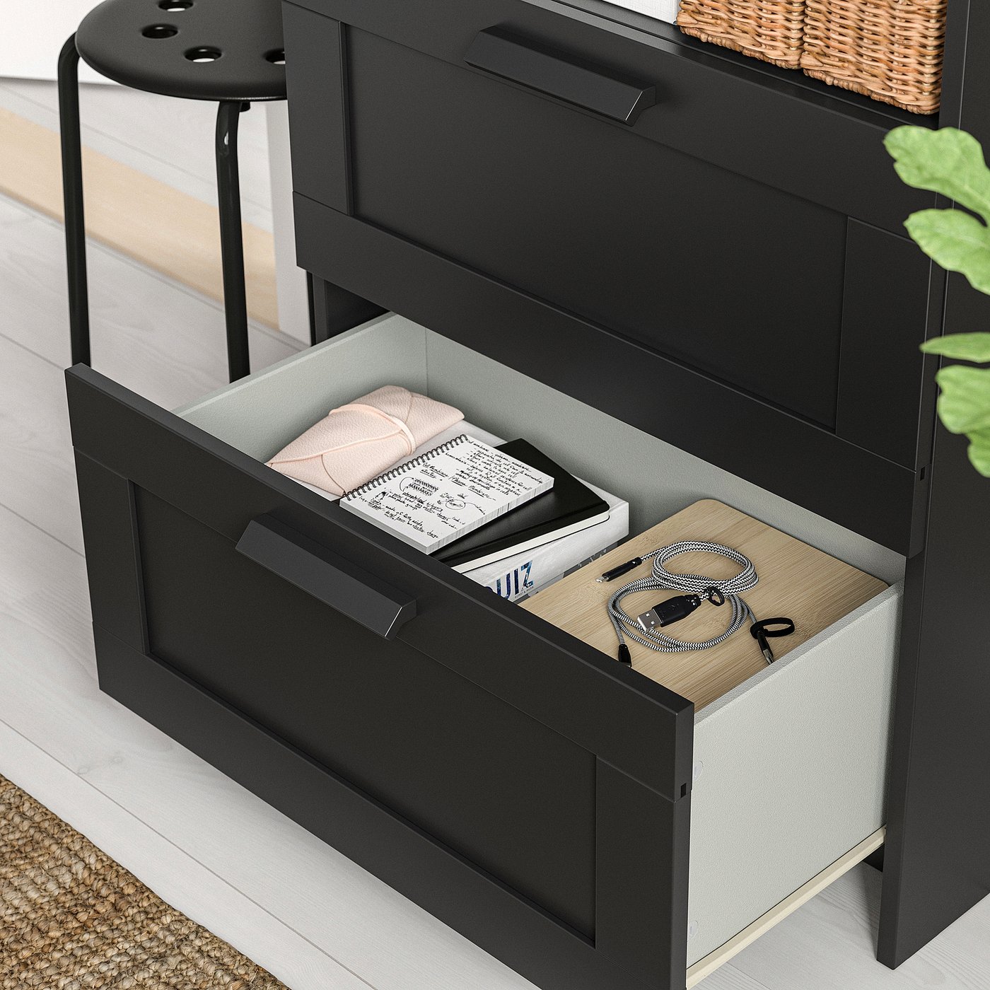BRIMNES TV storage combination black - IKEA