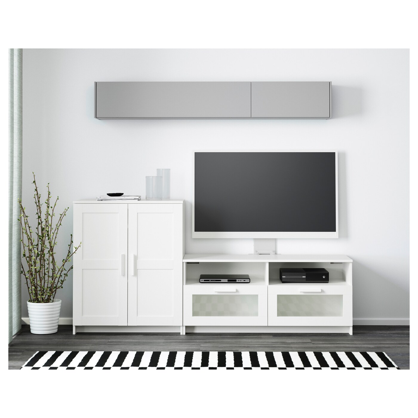 IKEA BRIMNES wardrobe with mirror - 3 doors, 117x190 cm