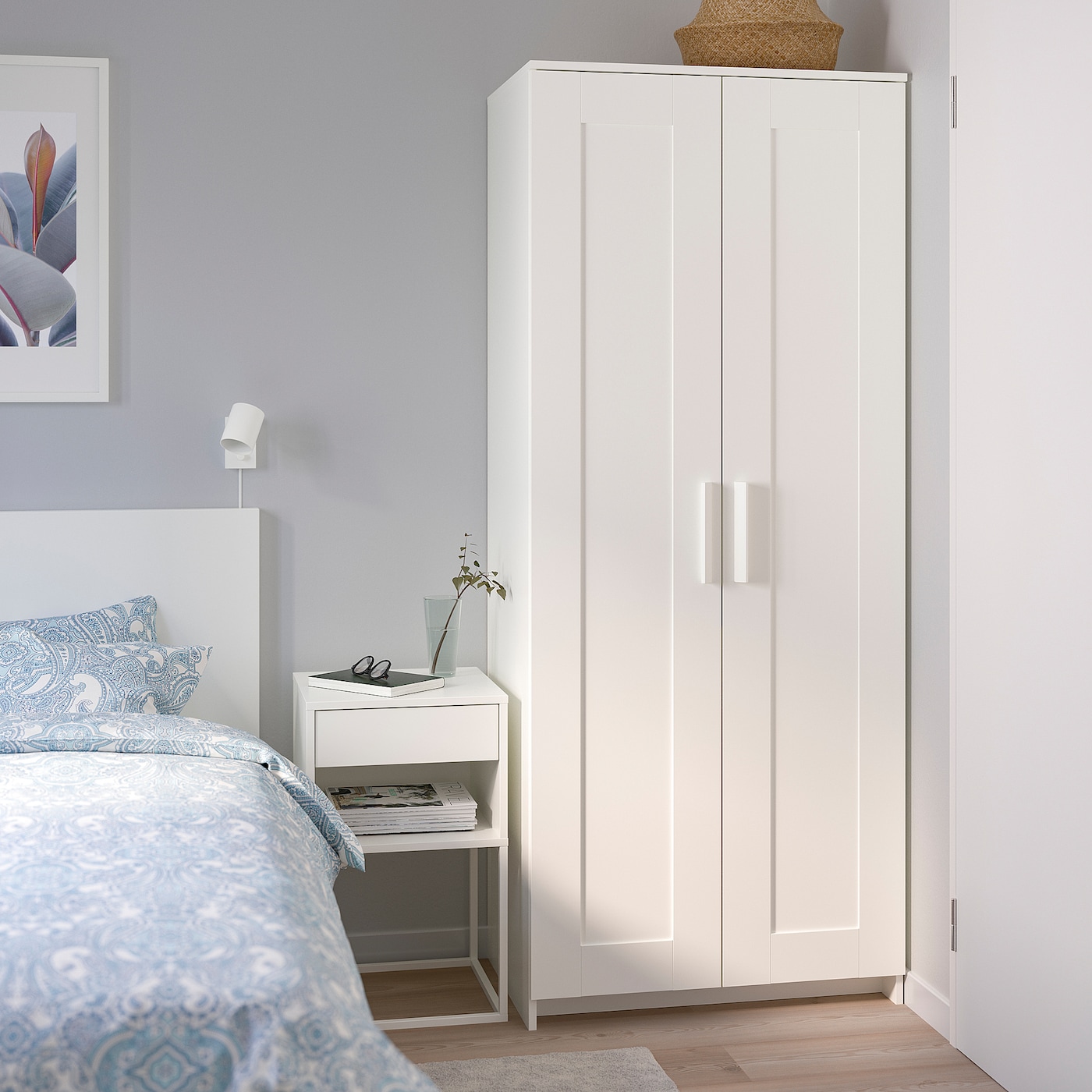 BRIMNES wardrobe with 2 doors white - IKEA
