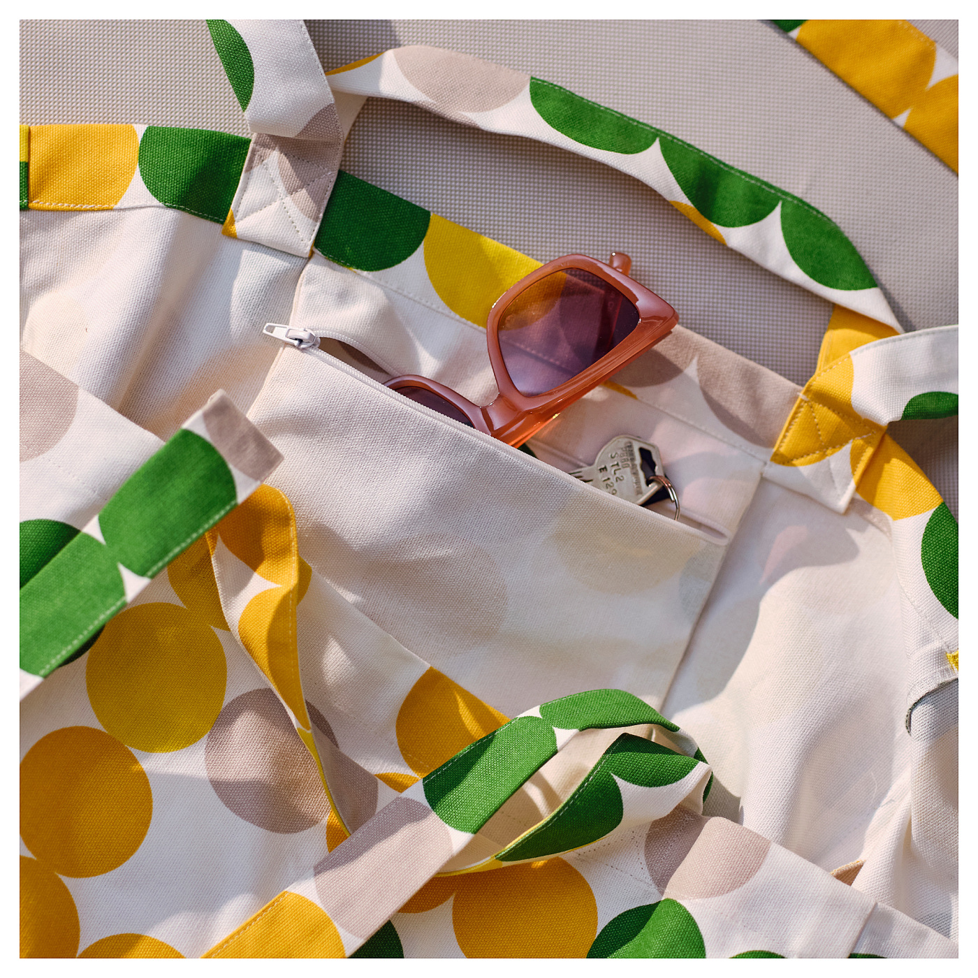 BRÖGGAN beach bag dot pattern multicolour - IKEA