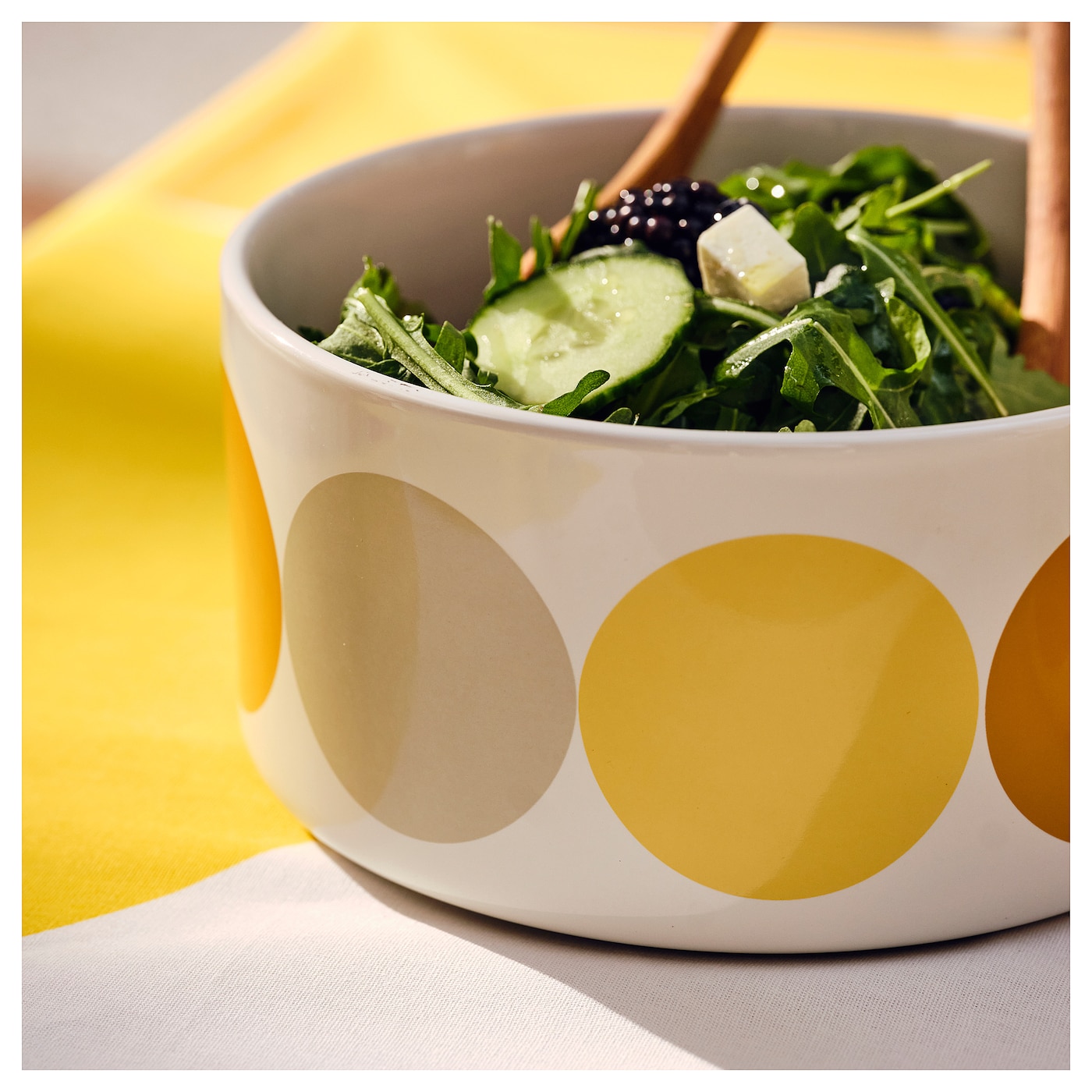 BRÖGGAN bowl dot pattern white/yellow - IKEA