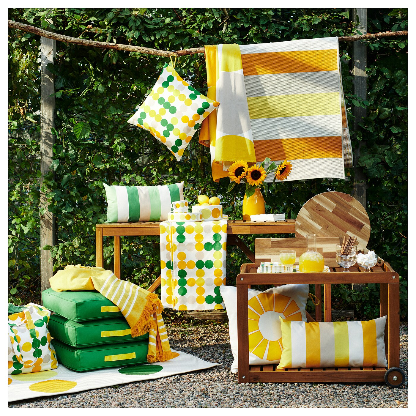 BRÖGGAN cushion, in/outdoor green - IKEA