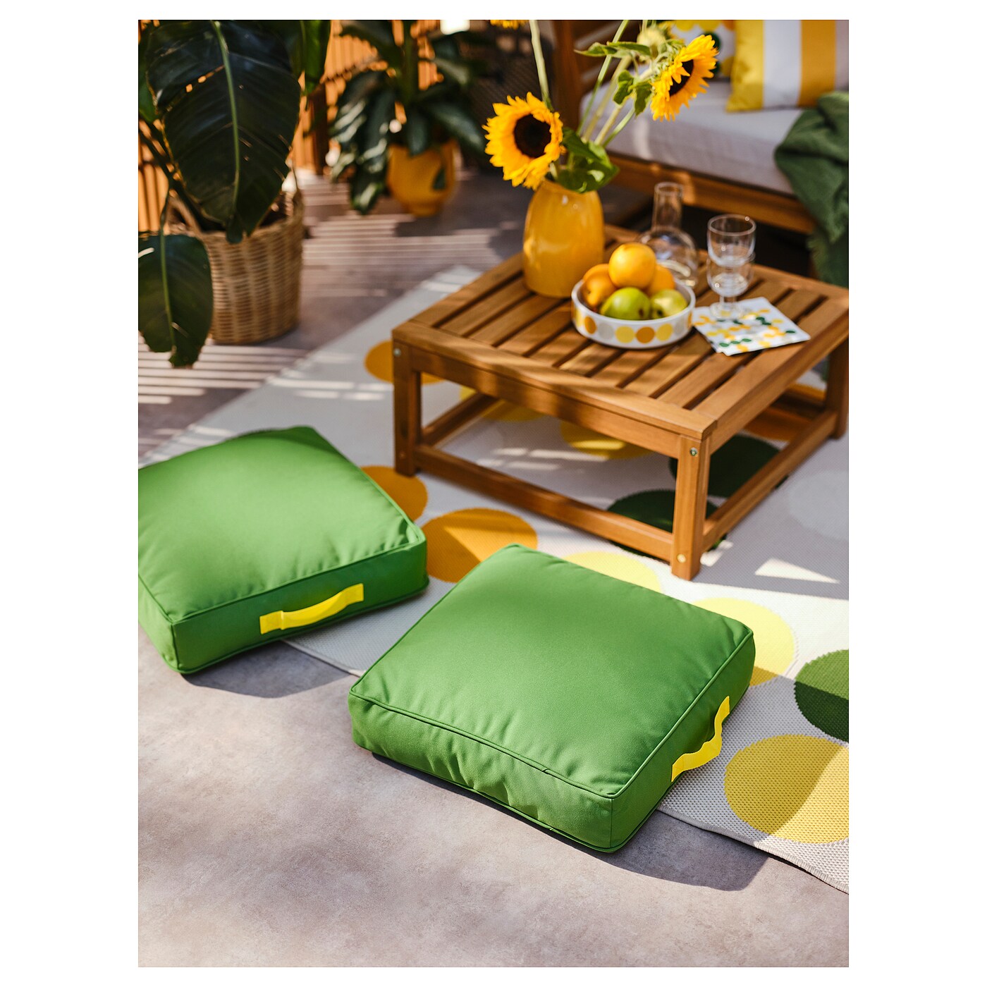 BROGGAN floor cushion in outdoor green IKEA