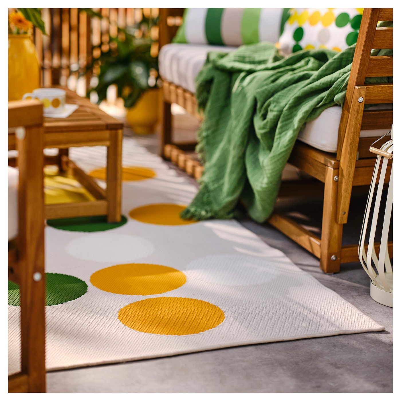 BRÖGGAN rug flatwoven, in/outdoor dot pattern multicolour - IKEA