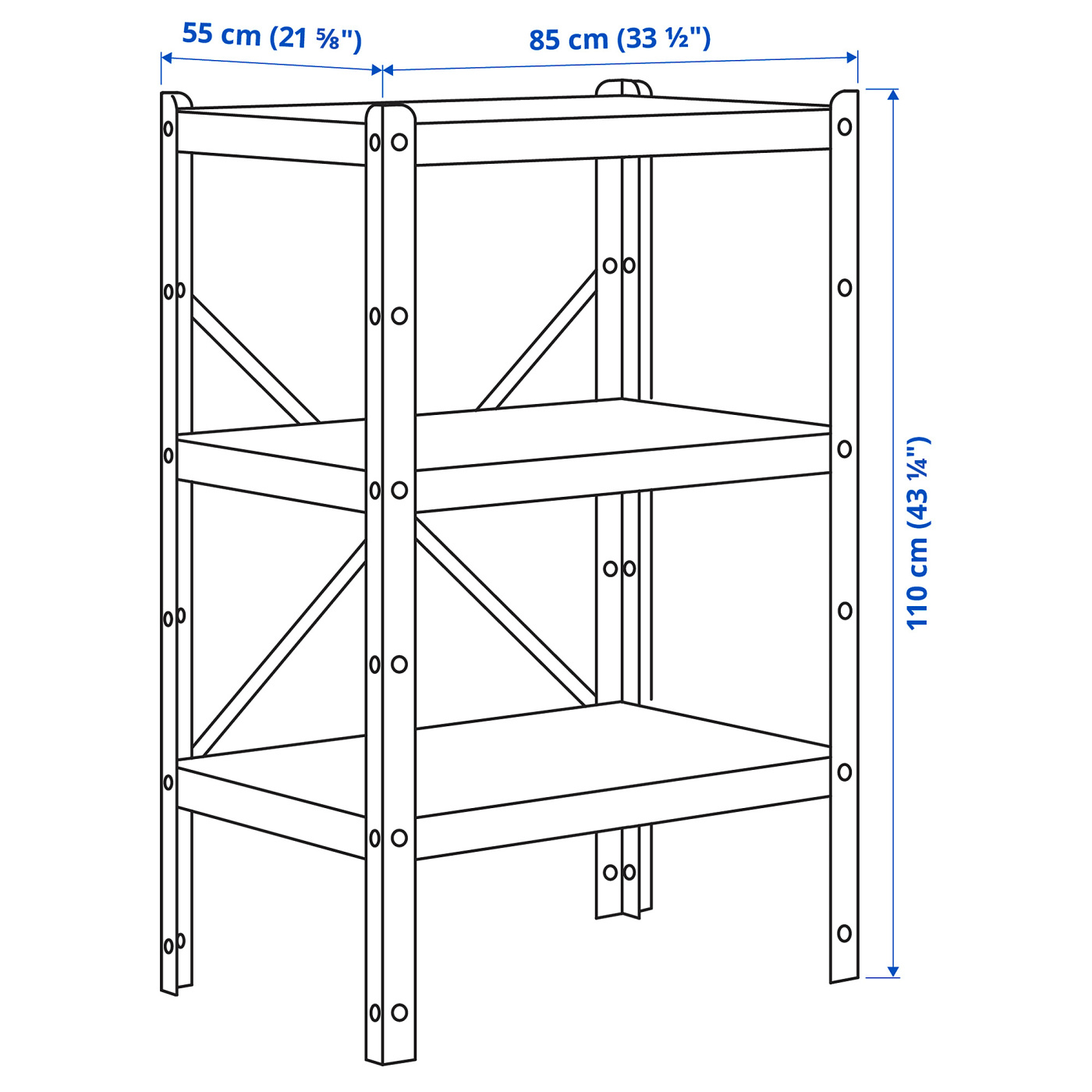 BROR 1 section/shelves black - IKEA