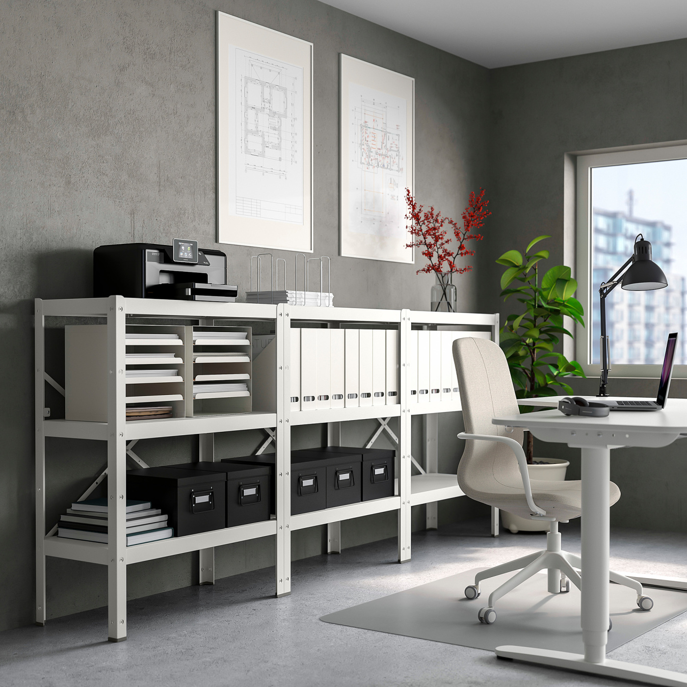 【廃盤カラー】IKEA BROR ブロール テーブル ホワイト BROR 3 sections/shelves white - IKEA