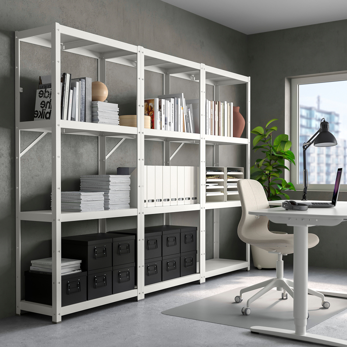 BROR 3 sections/shelves white - IKEA