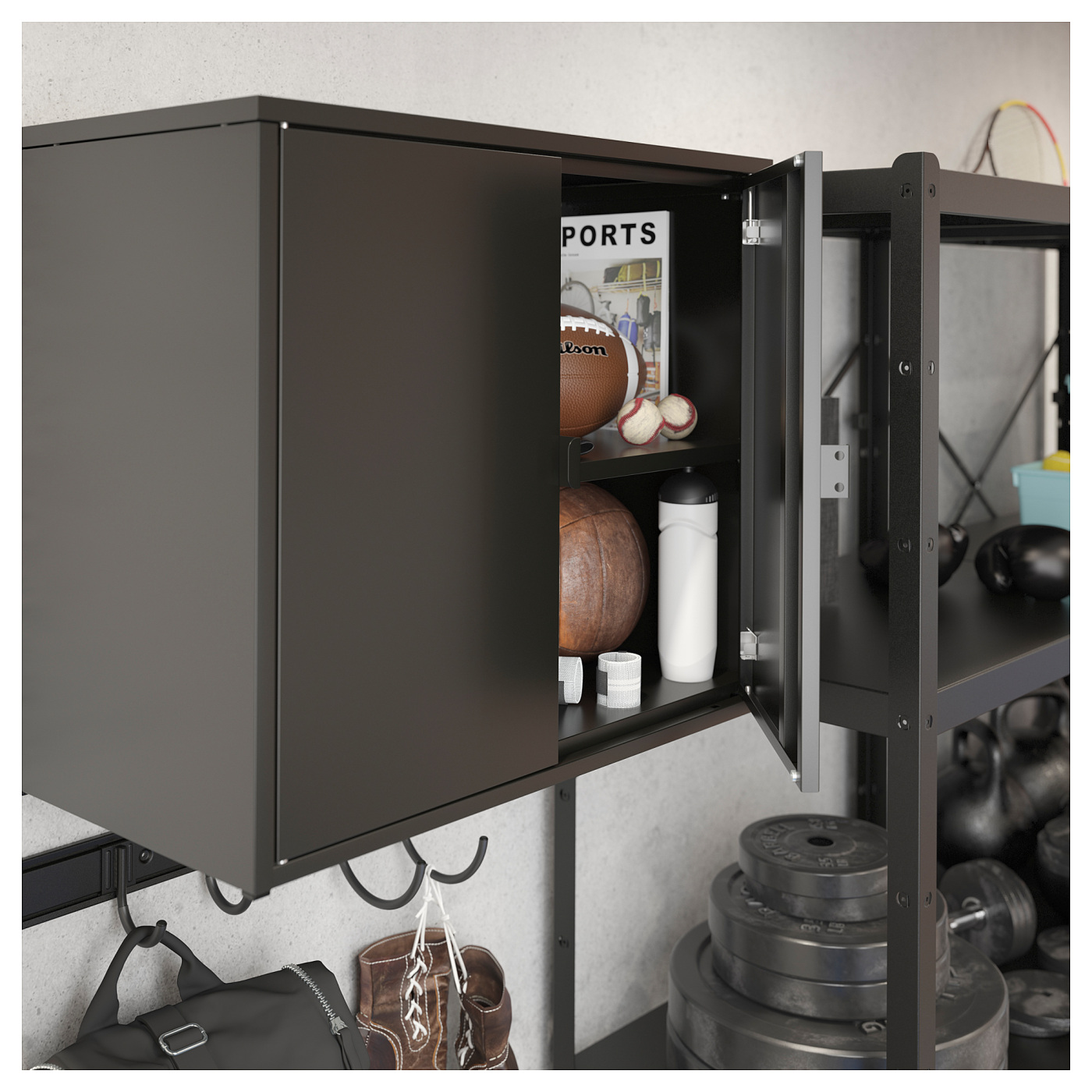 BROR cabinet with 2 doors black - IKEA