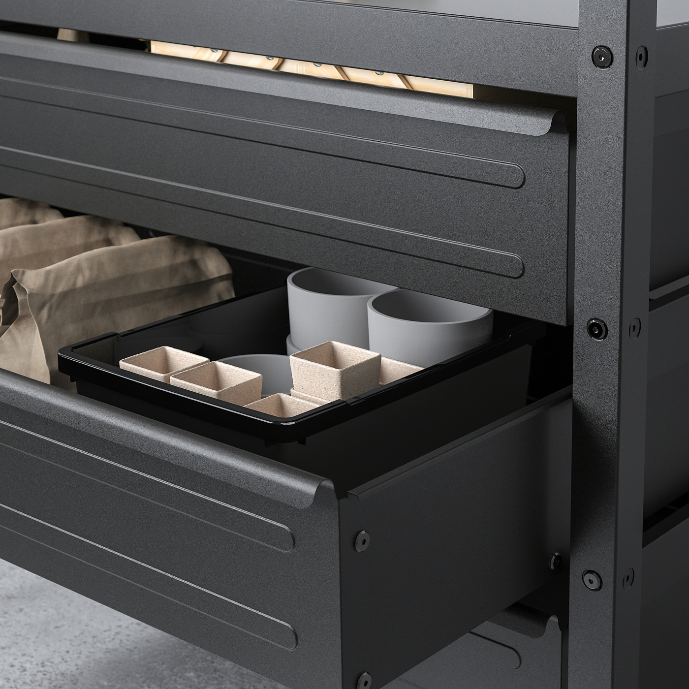 IKEA BRORラック 引き出し2個付き BROR drawer black - IKEA