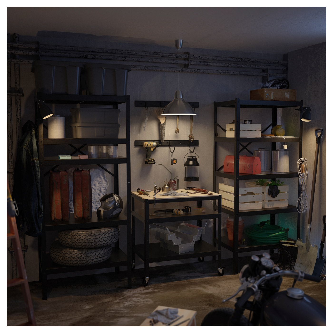 BROR storage with shelves/trolley - IKEA