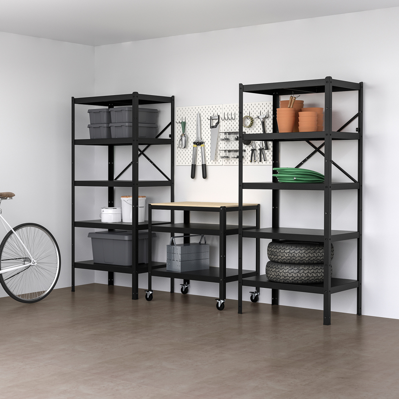 BROR storage with shelves/trolley - IKEA