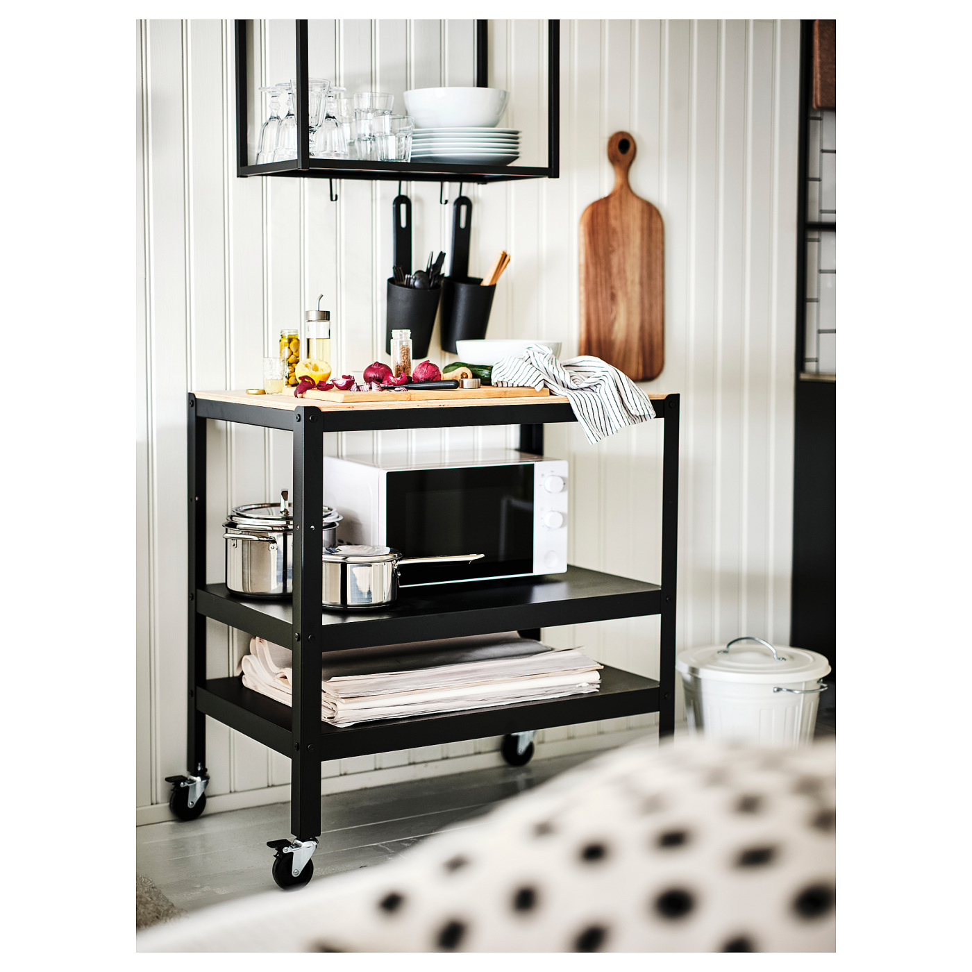 BROR trolley black/pine plywood - IKEA