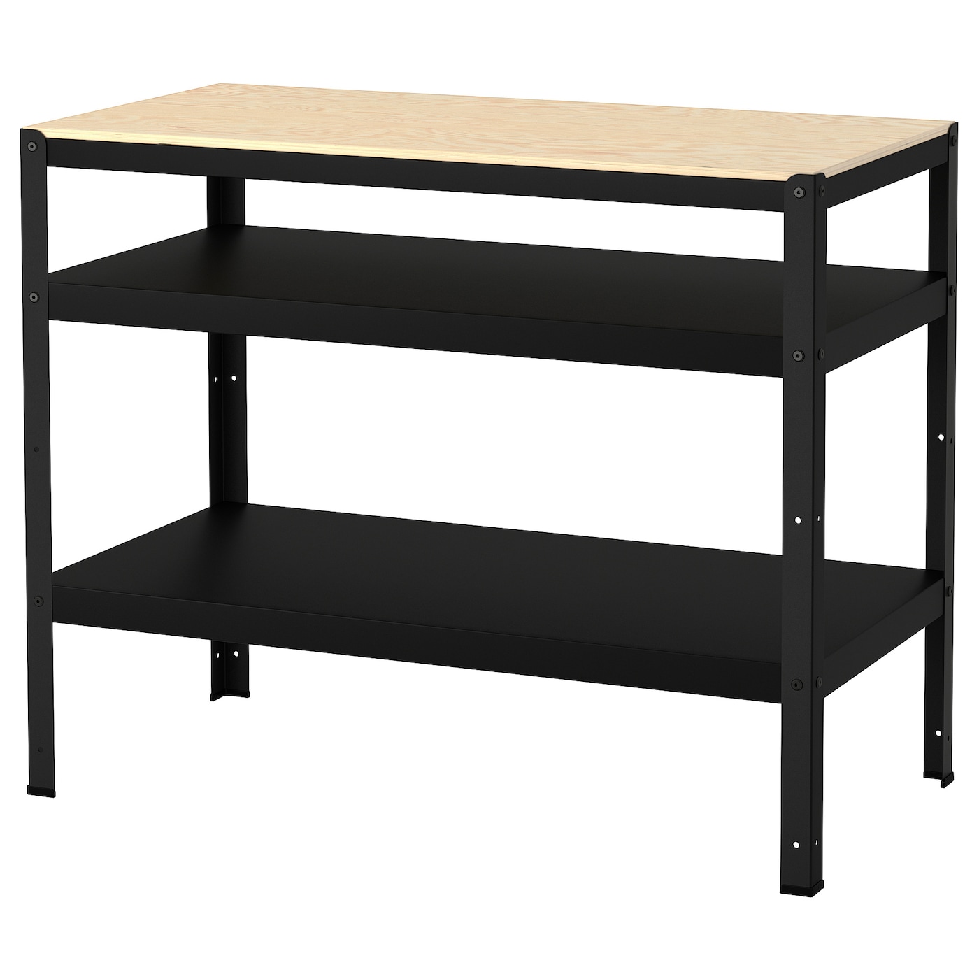 BROR work bench black/pine plywood - IKEA