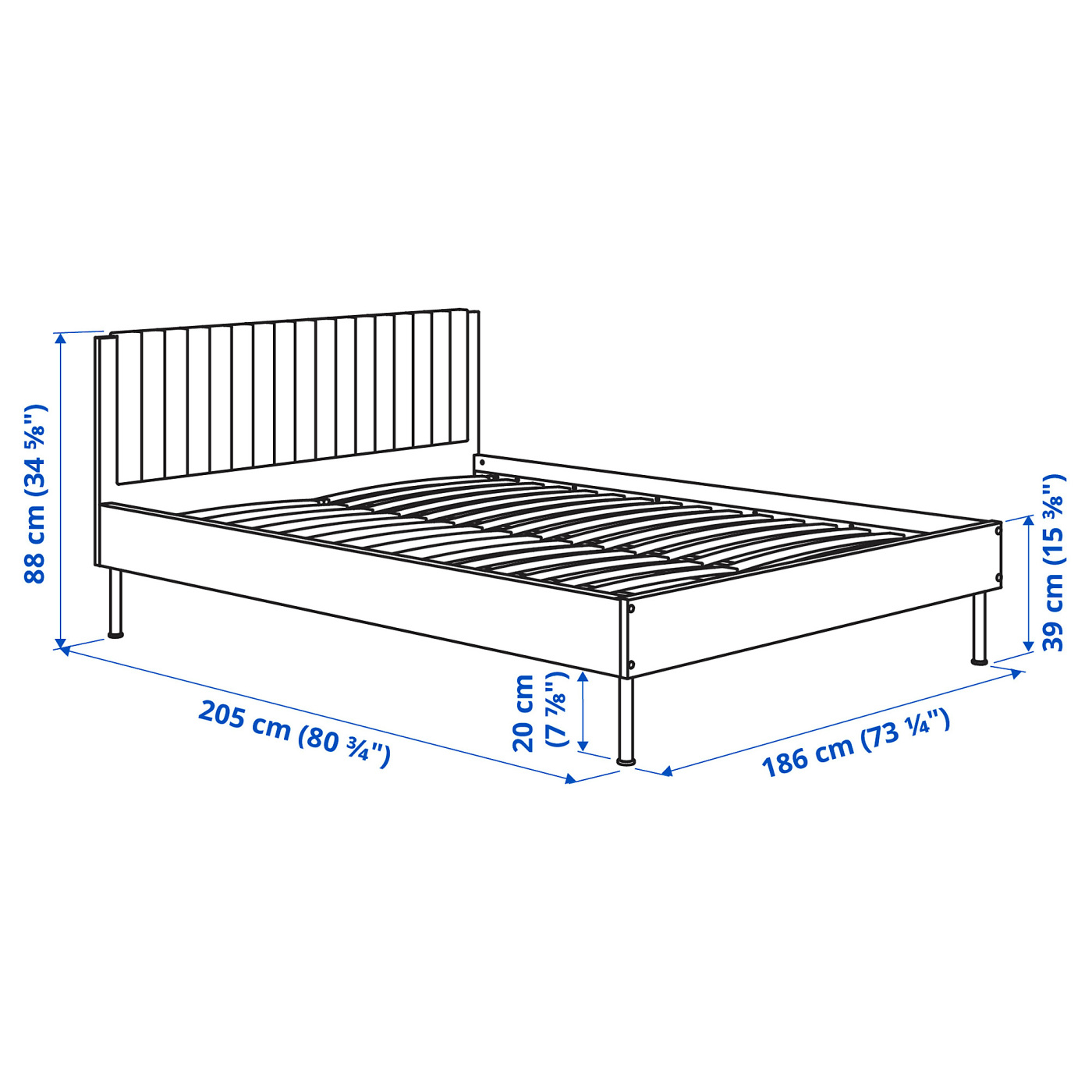 すのこベッド IKEA BEDFRAME QUEEN SIZE BRUKSVARA bed frame white - IKEA