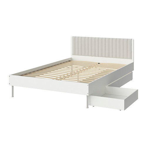 MALM bed frame, high black-brown/Lönset - IKEA