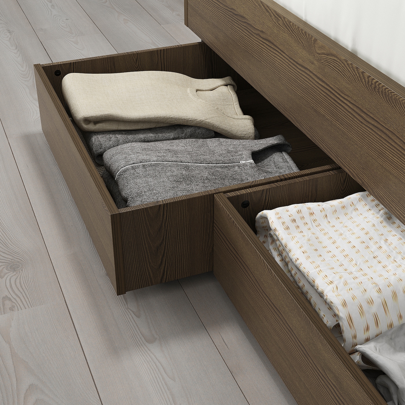 BRUKSVARA bedroom furniture, set of 9 brown/anthracite - IKEA