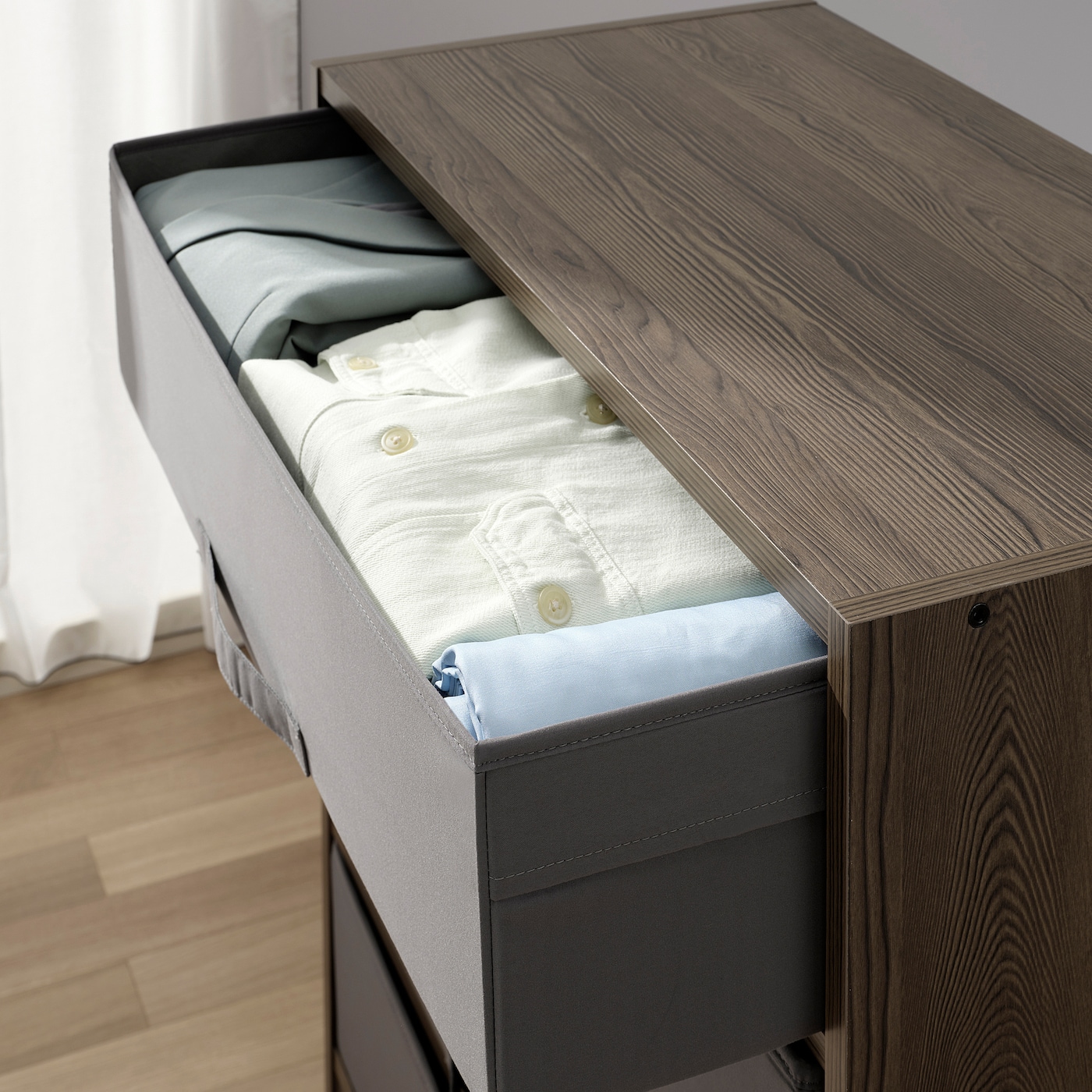 BRUKSVARA bedroom furniture, set of 9 brown/anthracite - IKEA