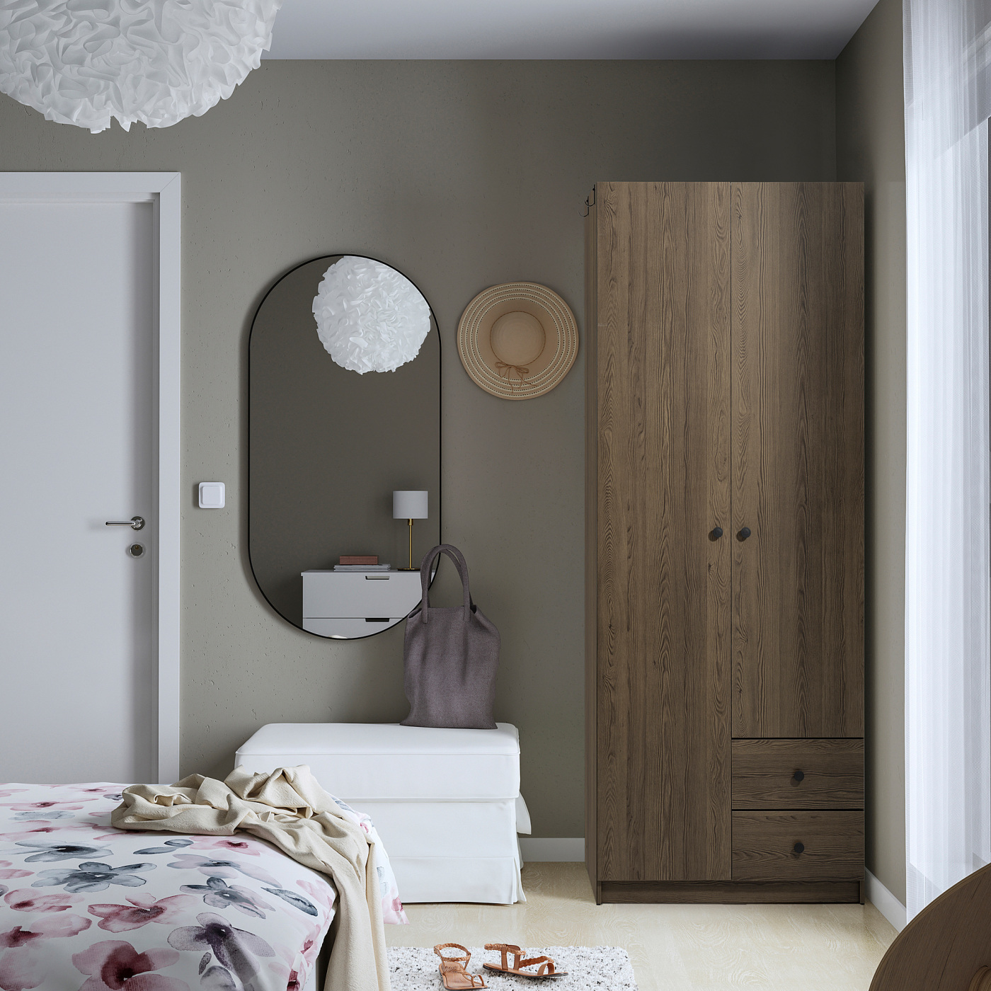 BRUKSVARA wardrobe with 2 doors and 2 drawers brown - IKEA