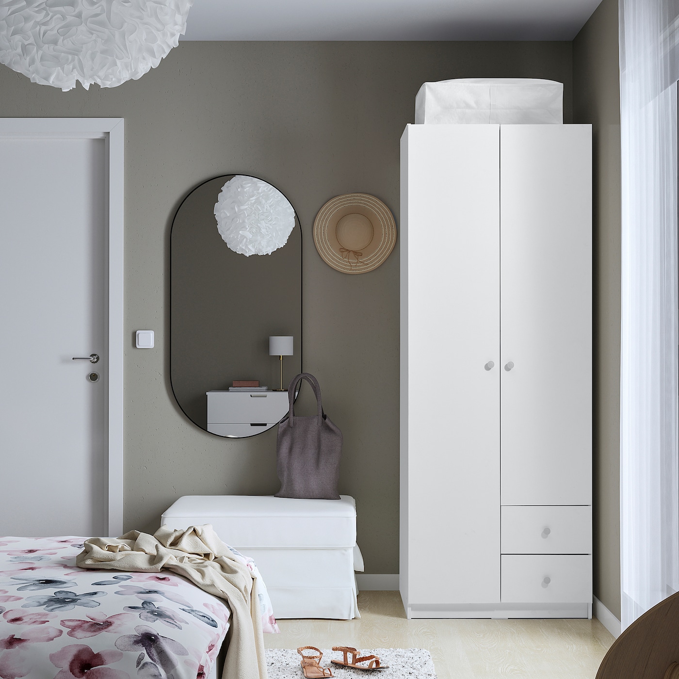 BRUKSVARA wardrobe with 2 doors and 2 drawers white - IKEA